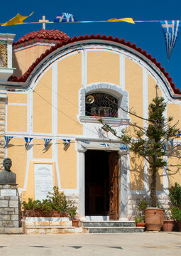 Olympos Cathedral (Church of Assumption of Virgin Mary) in Olymbos, Karpathos, Greece