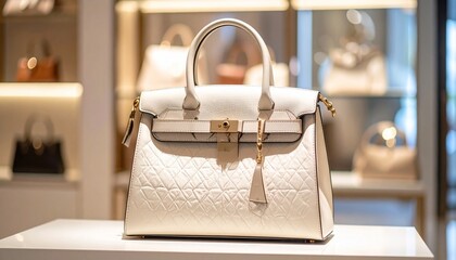 Elegant Handbag Displayed in a Boutique Setting with a Luxurious and Stylish Design