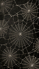 A spider web black background intricate pattern delicate natural geometric halloween spooky closeup texture fragile detailed eerie symmetrical thin