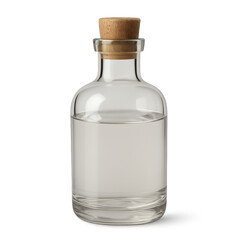 Photorealistic Glass Bottle with Cork Stopper
