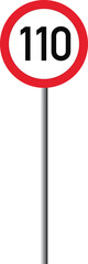 Speed Limit Sign 110 Kilometers Per Hour