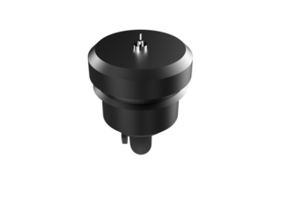Detailed Professional 3D Drawing of Black Industrial Air Intake System and Compressor Air Filter Housing with Flange Connection, Essential Component for Vehicle Repair and Heavy Equipment Maintenance.