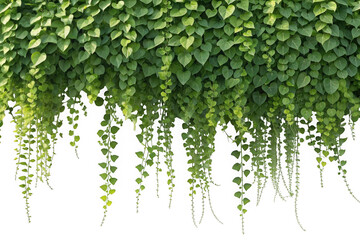Green vine foliage isolated on transparent background
