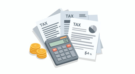 Tax documents with calculator representing fiscal policy and personal economic planning