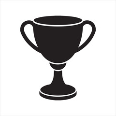 Golden cup with base icon silhouette isolated on transparent background