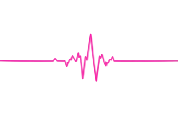 Pink Heart Rate Pulse Wave PNG – Isolated ECG Symbol on Transparent Background