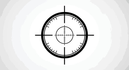 Crosshair scope isolated on white background for aiming and targeting concept