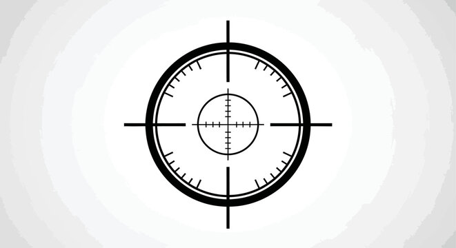 Crosshair scope isolated on white background for aiming and targeting concept