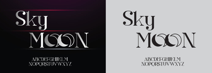 Abstract Fashion font alphabet. Minimal modern urban fonts for logo, brand etc. Typography typeface uppercase lowercase and number. vector illustration