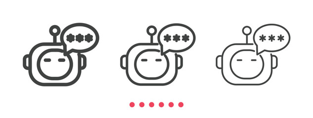 Fototapeta premium Chat bot icon. Thin line icon vector