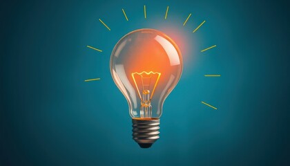 Bright Creative Idea Light Bulb with Radiant Glow