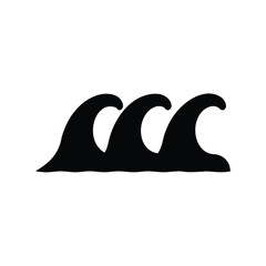 Obraz premium Three stylized black waves in a row against a white background image