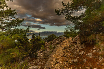 Premuzic Trail, Paradise Beach on the island of Rab, a viewpoint on the mountain trail