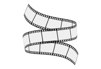 Film reel or movie metal roll with black tape. Isolated on white background	