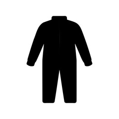 Black silhouette of a full body coverall or jumpsuit clothing item