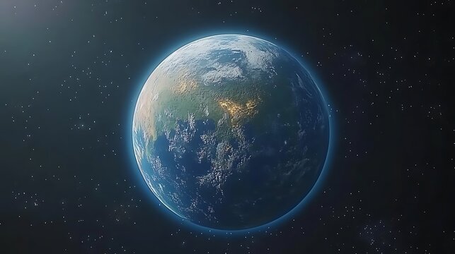 A breathtaking view of our planet Earth from space, highlighting its vibrant continents and glowing city lights