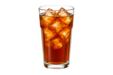 Cola Soft Drink with Ice Cubes Isolated on a Transparent Background