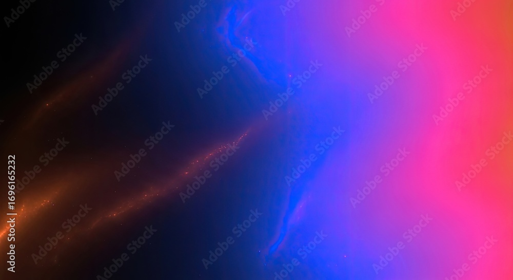 Wall mural abstract nebula background with space dust, glowing lights and colorful gradient