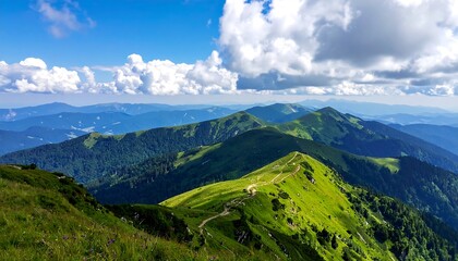 Fototapeta premium Mountain panorama on a sunny day