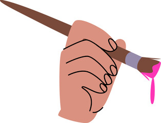 Hand Holding Paint Brush