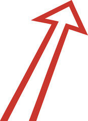 Red arrow icon PNG with transparent background, simple flat style directional symbol for navigation, web, app, infographic, presentation, and digital design projects