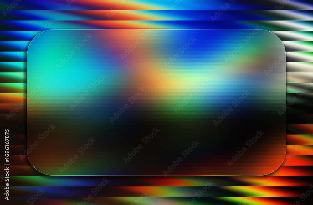 Poster modern glass morphism style background with transparent glossy frame in the center. perfect template