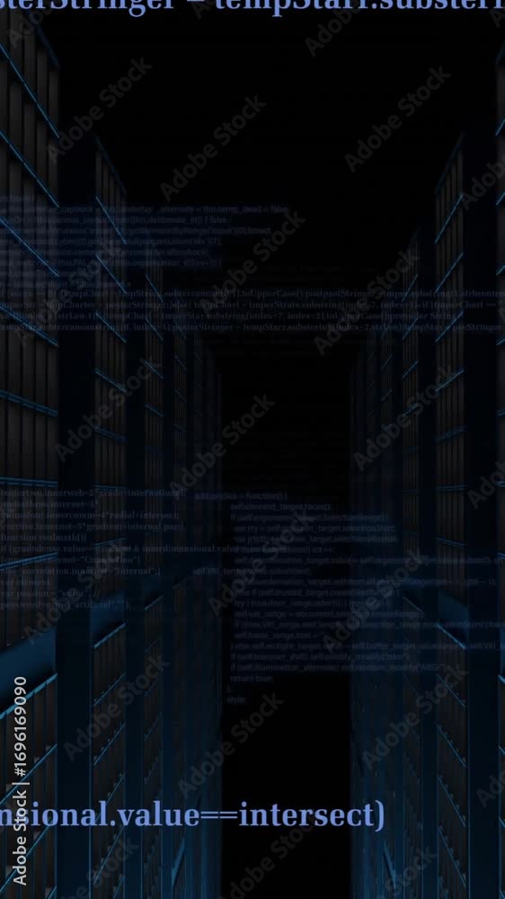Aufkleber animation of digital data processing over black background