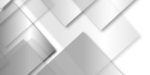 Obraz premium Modern luxury pattern of geometric white and gray color background, Elegant abstract background with grey lines with shadow. white paper transparent material in triangle technology and square shape