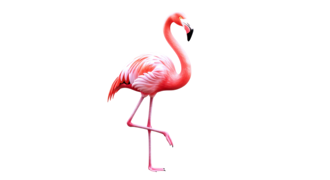 majestic pink flamingo 3d model elegant bird for tropical paradise designs and animations, isolated on transparent background - Powered by Adobe