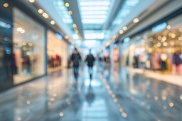 Blurred view of a shopping mall interior
