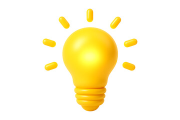 Fototapeta premium Glowing Bright Lamp Idea Symbol Isolated on a Transparent Background