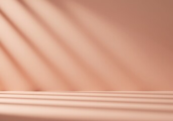 Warm peach background with soft diagonal light and shadow patterns