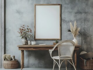 Design home interior of modern living room with stylish chaise lounge and elegant furniture, table and chairs in a room