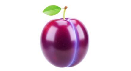 luminous purple plum a jeweltoned 3d model for exquisite culinary or health visuals, isolated on transparent background