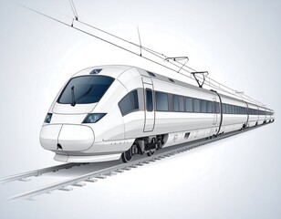 White high-speed train on tracks