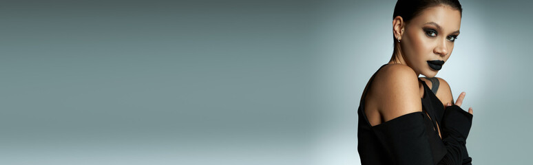 Enchanting demon costume brings dark elegance to Halloween celebration