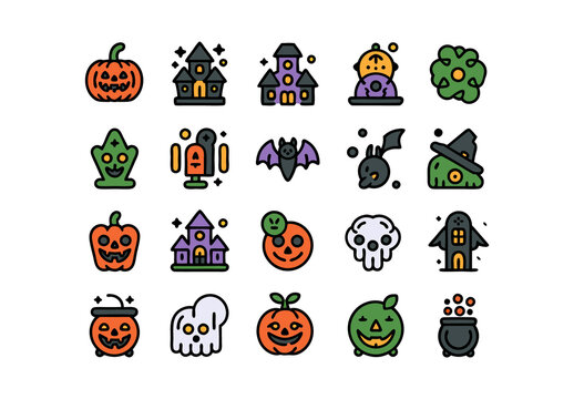 Halloween Vector Icon Collection Set