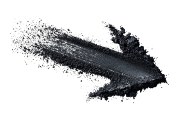 Dark gray powder explosion, streaking across image