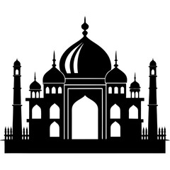 Taj Mahal a simple vector clean black silhouette design white background