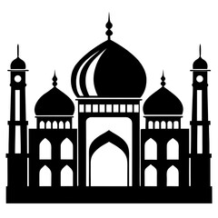 Taj Mahal a simple vector clean black silhouette design white background