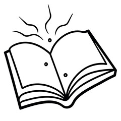 Magical open book emitting bright light and energy