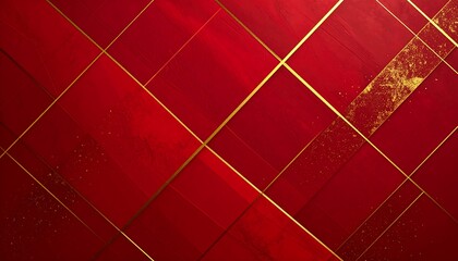 Abstract red and gold design