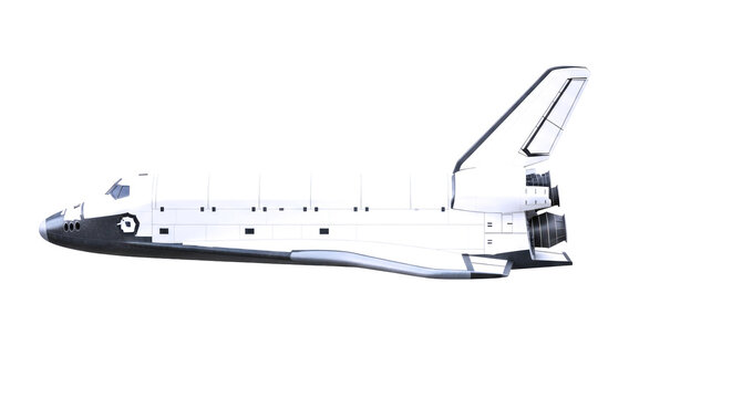 space shuttle 3d model a detailed, realistic render for scifi projects, isolated on transparent background