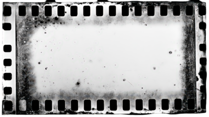 Grungy Film Strip Frame with Transparent Background