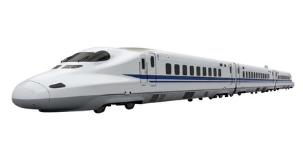 High-speed Shinkansen bullet train isolated PNG with Transparent Background