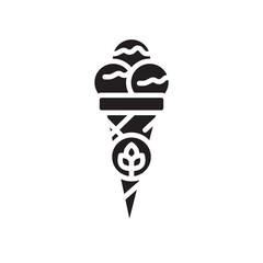 vegan ice cream color flat icon for digital and print projects.