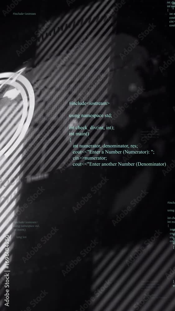 Aufkleber animation of data processing and globe over black background