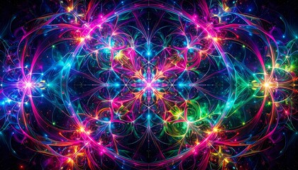 Abstract, symmetrical, colorful pattern