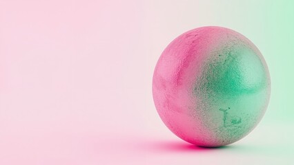 A vibrant pink and green globe set against a dreamy backdrop