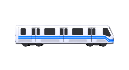 sleek city commuter train a 3d model of urban transit efficiency, isolated on transparent background